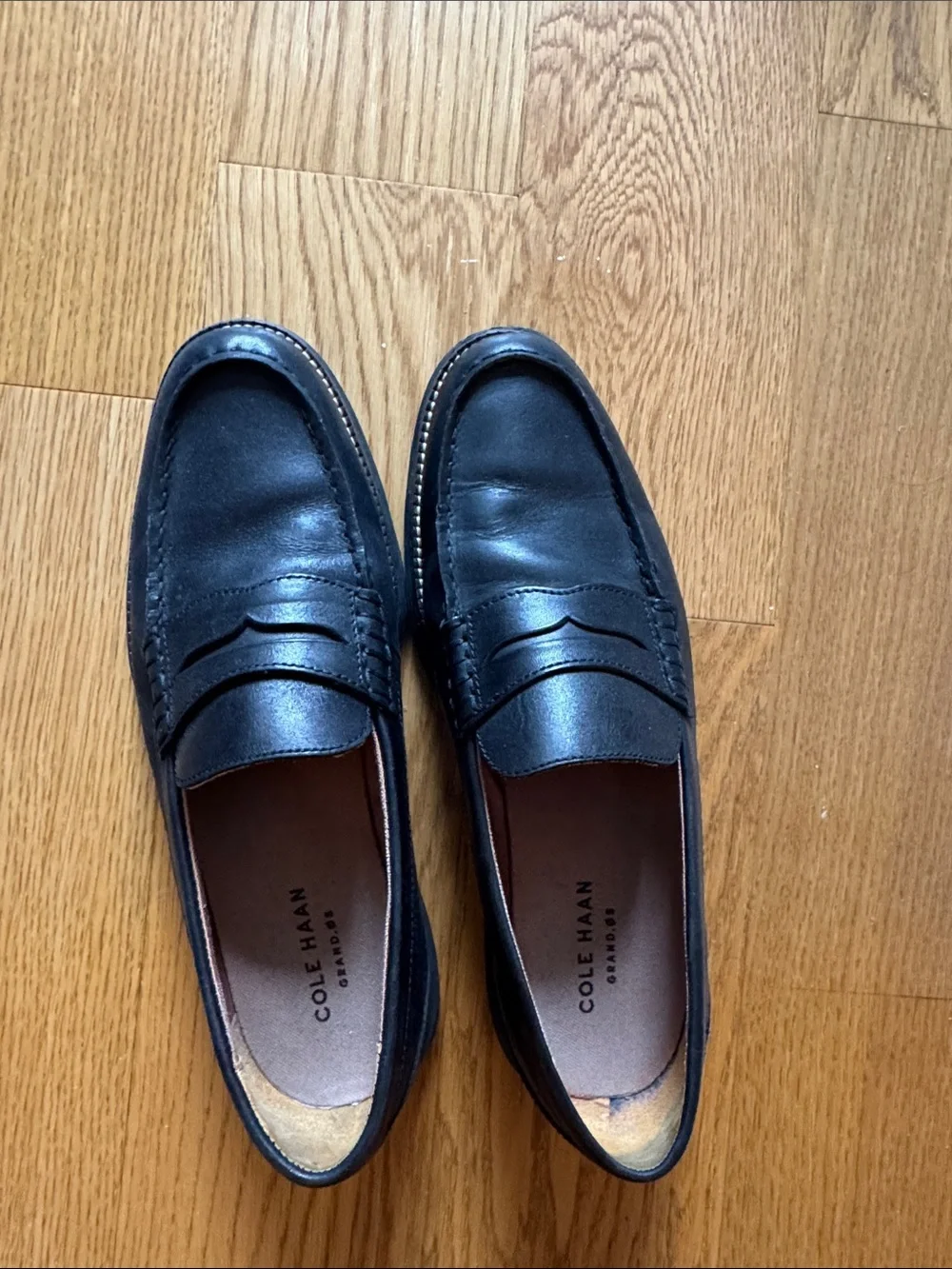 Cole Haan Black Leather Penny Loafers
